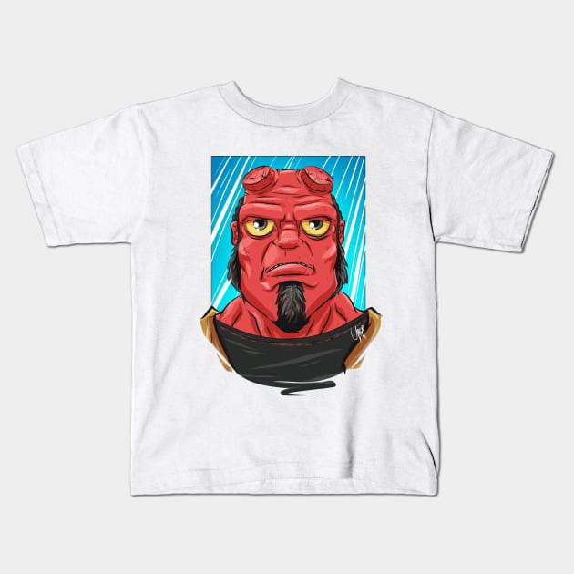 Pop Culture Caricature #10 - Hellboy Kids T-Shirt by yazgar